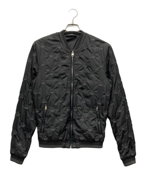 DOLCE & GABBANA（ドルチェ＆ガッバーナ）DOLCE & GABBANA (ドルチェ＆ガッバーナ) 王冠刺繍中綿ブルゾン チャコールグレー サイズ:SIZE 44の古着・服飾アイテム