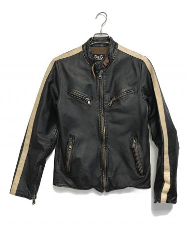 (475)未使用 DOLCE＆GABBANA ドルチェ＆ガッバーナ ジャケット DOLCE&GABBANA ドルチェ＆ガッバーナ 黒 ジャケット G9FC2L ラムレザー