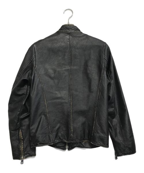 DOLCE & GABBANA（ドルチェ＆ガッバーナ）DOLCE & GABBANA (ドルチェ＆ガッバーナ) シングルレザージャケット ブラック サイズ:44の古着・服飾アイテム