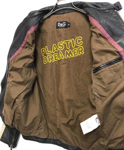 DOLCE & GABBANA（ドルチェ＆ガッバーナ）DOLCE & GABBANA (ドルチェ＆ガッバーナ) シングルレザージャケット ブラック サイズ:44の古着・服飾アイテム