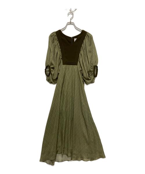 Ameri（アメリ）AMERI (アメリ) GEOMETRIC RHOMBUS DRESS グリーン サイズ:Sの古着・服飾アイテム