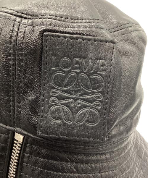 LOEWE（ロエベ）LOEWE (ロエベ) フィッシャーマンレザーバケットハット ブラックの古着・服飾アイテム