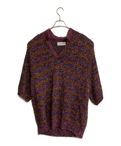 reverve（リバーブ）reverve (リバーブ) POLO SKIPPER KNIT パープル サイズ:Fの古着・服飾アイテム