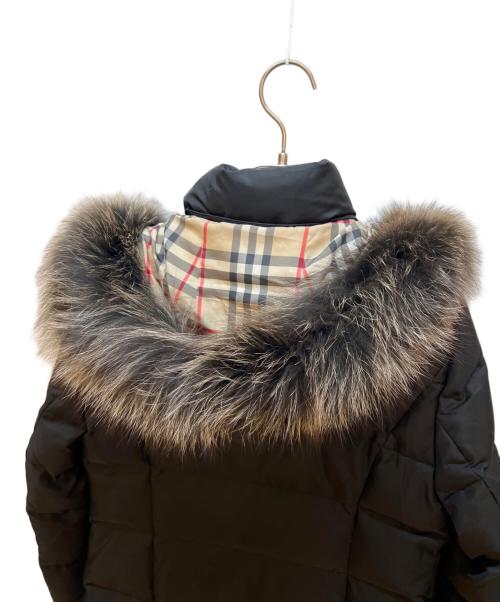 BURBERRY LONDON（バーバリーロンドン）BURBERRY LONDON (バーバリーロンドン) フォックスファー付ダウンコート ブラック サイズ:Mの古着・服飾アイテム