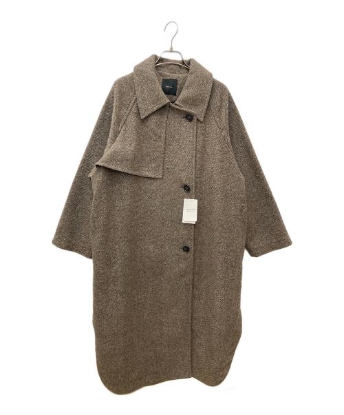 Spick and Span（スピック＆スパン）Spick and Span (スピックアンドスパン) Wスライバー ヘリンボーンボリュームコート ブラウン サイズ:38 未使用品の古着・服飾アイテム