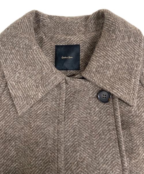 Spick and Span（スピック＆スパン）Spick and Span (スピックアンドスパン) Wスライバー ヘリンボーンボリュームコート ブラウン サイズ:38 未使用品の古着・服飾アイテム