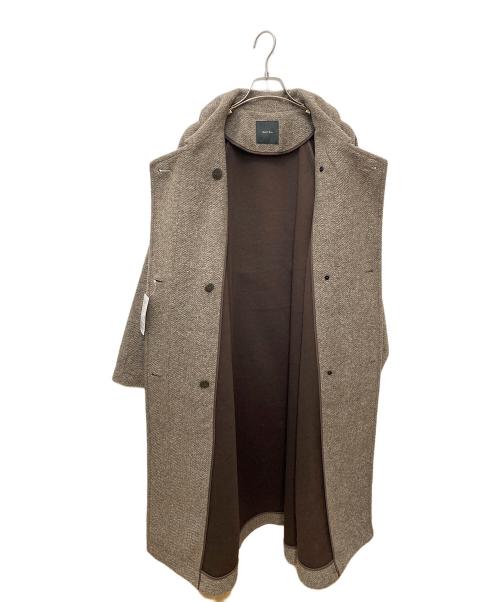 Spick and Span（スピック＆スパン）Spick and Span (スピックアンドスパン) Wスライバー ヘリンボーンボリュームコート ブラウン サイズ:38 未使用品の古着・服飾アイテム