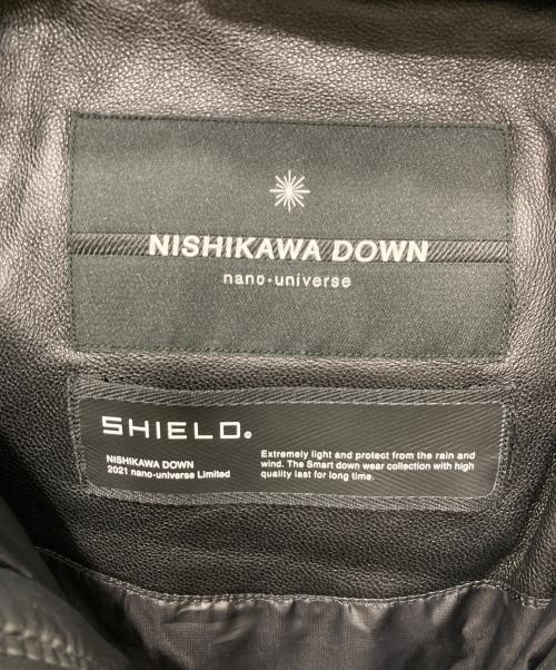 nano・universe（ナノ・ユニバース）nano・universe (ナノ・ユニバース) NISHIKAWA DOWN (ニシカワダウン) レザーG2ダウンジャケット ブラック サイズ:Ｓの古着・服飾アイテム