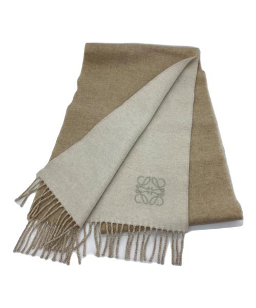 LOEWE（ロエベ）LOEWE (ロエベ) アナグラム入りマフラー ベージュの古着・服飾アイテム