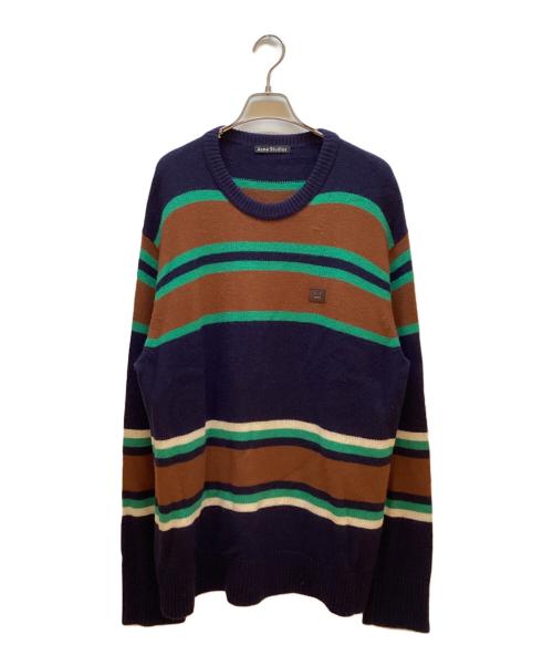 Acne studios（アクネ ストゥディオス）Acne studios (アクネ ストゥディオス) ボーダーニット ネイビー サイズ:Sの古着・服飾アイテム