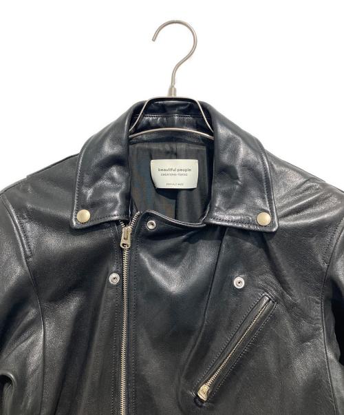 beautiful people（ビューティフルピープル）beautiful people (ビューティフルピープル) vintage leather riders jacket ブラック サイズ:190の古着・服飾アイテム