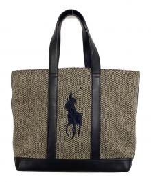 RALPH LAUREN（ラルフローレン）の古着「ヘリンボーントートバッグ」｜ブラック