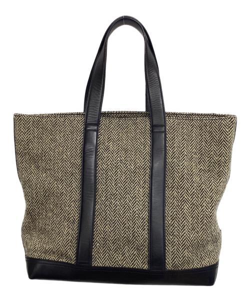 RALPH LAUREN（ラルフローレン）RALPH LAUREN (ラルフローレン) ヘリンボーントートバッグ ブラックの古着・服飾アイテム