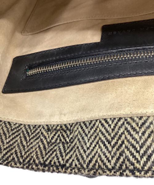 RALPH LAUREN（ラルフローレン）RALPH LAUREN (ラルフローレン) ヘリンボーントートバッグ ブラックの古着・服飾アイテム