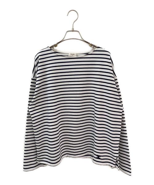 CELINE（セリーヌ）CELINE (セリーヌ) ボーダーカットソー ホワイト×ネイビー サイズ:XLの古着・服飾アイテム