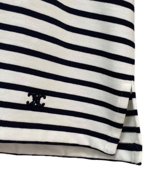 CELINE（セリーヌ）CELINE (セリーヌ) ボーダーカットソー ホワイト×ネイビー サイズ:XLの古着・服飾アイテム