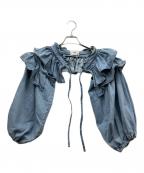 papierパピエ）の古着「デニムホルダーブラウス」｜インディゴ