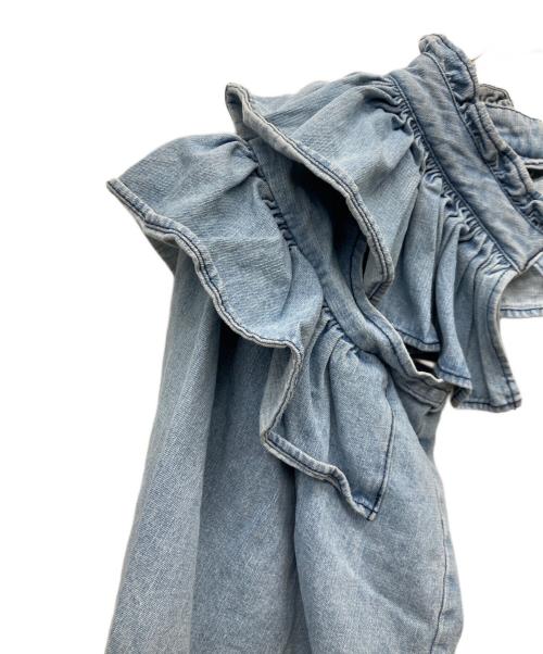 papier（パピエ）papier (パピエ) デニムホルダーブラウス インディゴ サイズ: Free 未使用品の古着・服飾アイテム