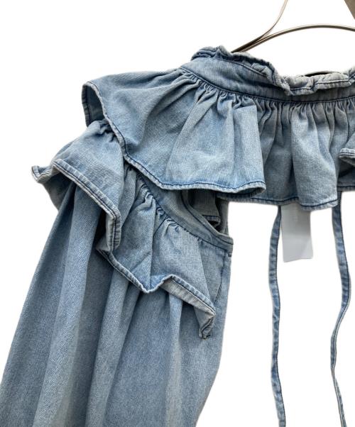 papier（パピエ）papier (パピエ) デニムホルダーブラウス インディゴ サイズ: Free 未使用品の古着・服飾アイテム
