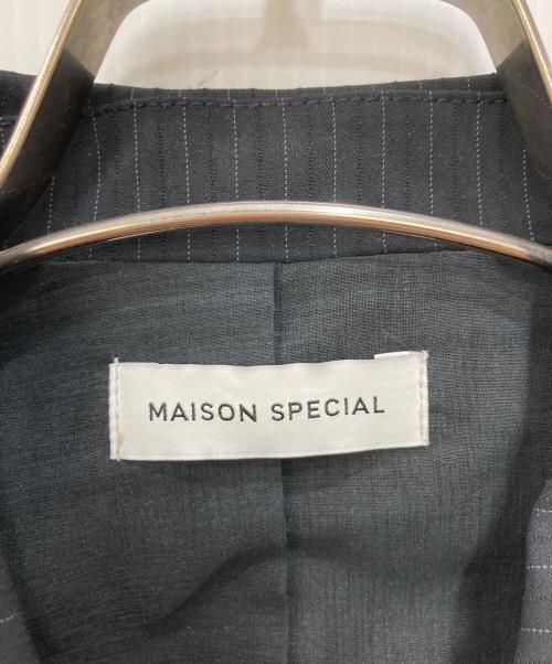 MAISON SPECIAL（メゾンスペシャル）MAISON SPECIAL (メゾンスペシャル) ピンストライプシャーリングワンピース ブラック サイズ:Freeの古着・服飾アイテム