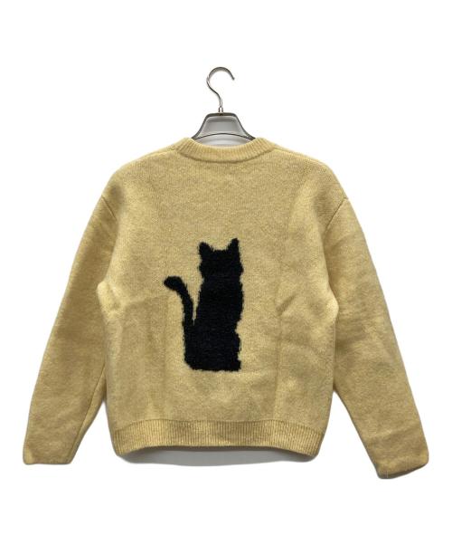 NKNIT（ニット）NKNIT (ンニット) cat/dog jacquard KNIT イエローの古着・服飾アイテム