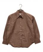 Ernie Paloアーニーパロ）の古着「Silk Cotton Check Shirt」｜ブラウン
