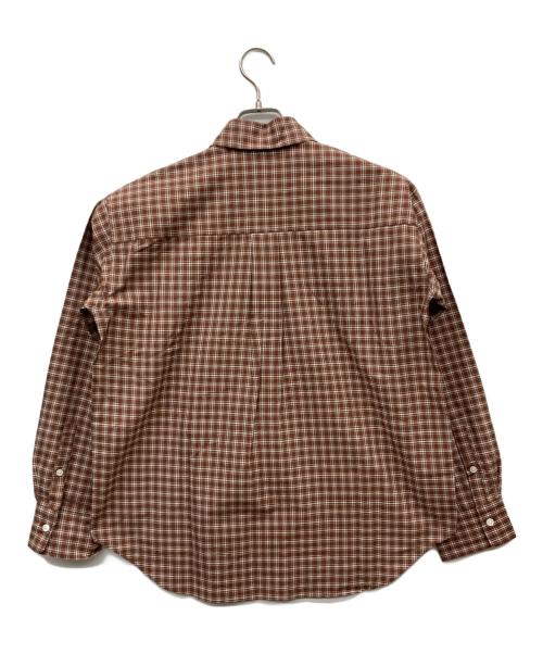 Ernie Palo（アーニーパロ）Ernie Palo (アーニーパロ) Silk Cotton Check Shirt ブラウン サイズ:36の古着・服飾アイテム