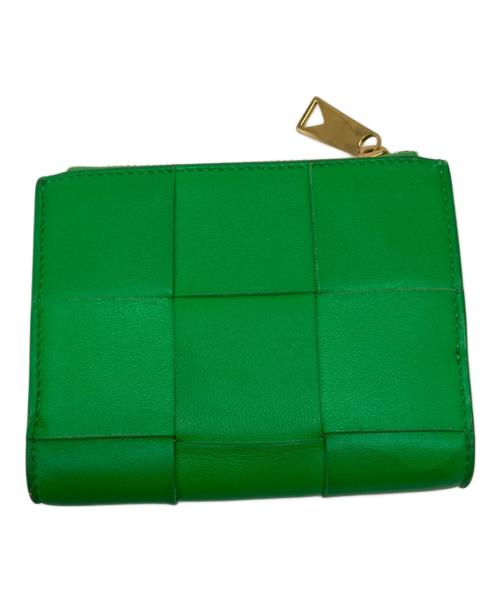 BOTTEGA VENETA（ボッテガベネタ）BOTTEGA VENETA (ボッテガベネタ) カセット スモール 二つ折りウォレット グリーンの古着・服飾アイテム