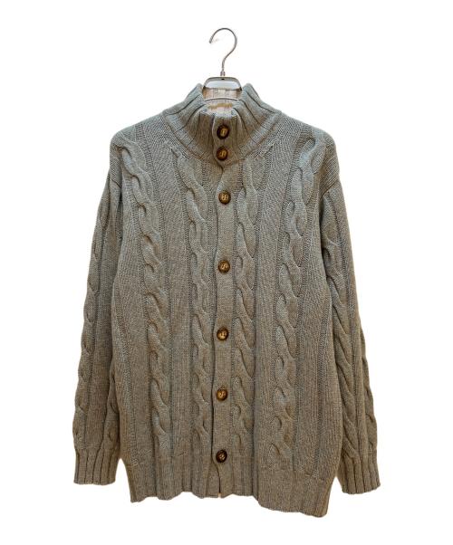 HAWICO（ハウィコ）HAWICO (ハウィコ) スタンドカラーカシミヤカーディガン グレー サイズ:Lの古着・服飾アイテム