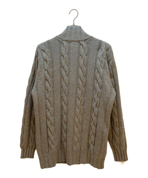 HAWICO（ハウィコ）HAWICO (ハウィコ) スタンドカラーカシミヤカーディガン グレー サイズ:Lの古着・服飾アイテム