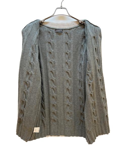 HAWICO（ハウィコ）HAWICO (ハウィコ) スタンドカラーカシミヤカーディガン グレー サイズ:Lの古着・服飾アイテム