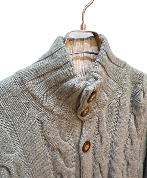 HAWICO（ハウィコ）HAWICO (ハウィコ) スタンドカラーカシミヤカーディガン グレー サイズ:Lの古着・服飾アイテム