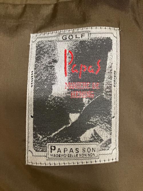 PAPAS（パパス）PAPAS (パパス) ウールテーラードジャケット ブラウン サイズ:48の古着・服飾アイテム