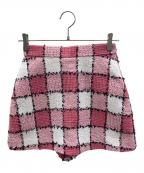 shellerシェリエ）の古着「ギンガムツイードキュロット」｜ピンク
