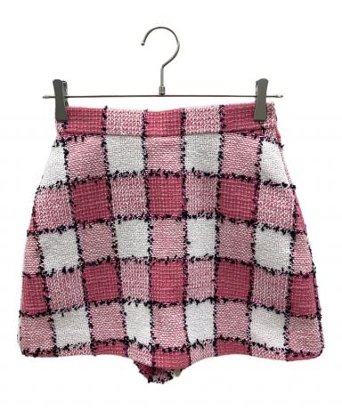 ピンク チェック柄 スカート　キュロット Mサイズ sheller シェリエ 中古・古着通販】sheller (シェリエ) ギンガムツイードキュロット