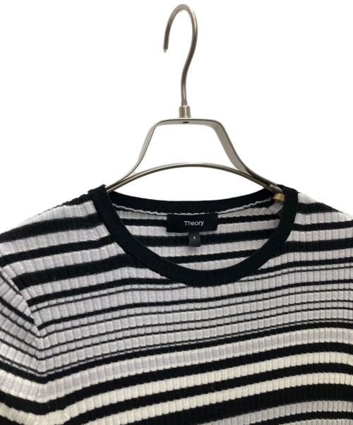 theory（セオリー）theory (セオリー) リブニット グレー×ブラック サイズ:Sの古着・服飾アイテム