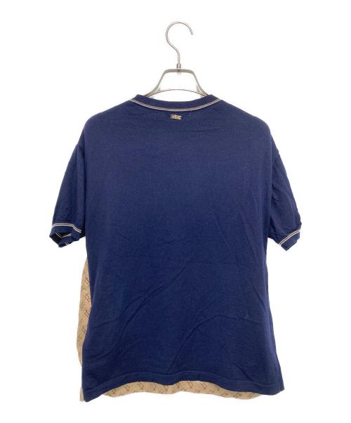 HERNO（ヘルノ）HERNO (ヘルノ) 総柄切替ニット ベージュ×ネイビー サイズ:40の古着・服飾アイテム
