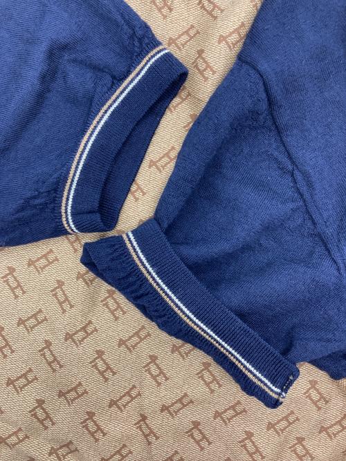 HERNO（ヘルノ）HERNO (ヘルノ) 総柄切替ニット ベージュ×ネイビー サイズ:40の古着・服飾アイテム