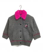 PRADAプラダ）の古着「ボア襟 ニットコート」｜グレー