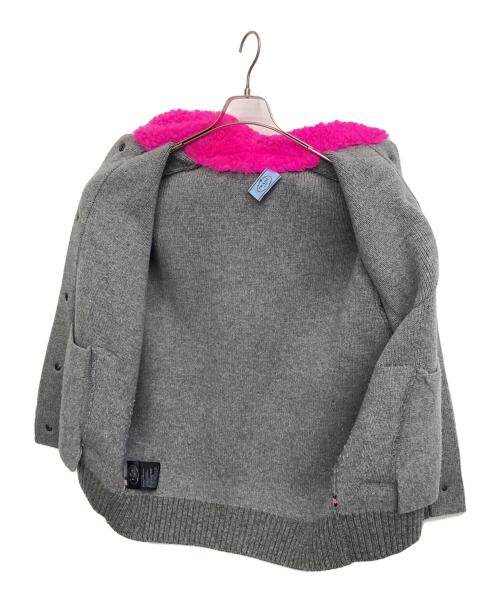 PRADA（プラダ）PRADA (プラダ) ボア襟 ニットコート グレー サイズ:36の古着・服飾アイテム