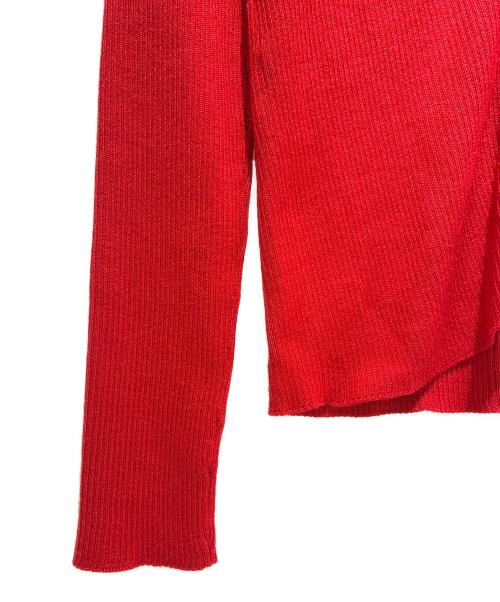 GUCCI（グッチ）GUCCI (グッチ) ラッフルニットカーディガン レッド サイズ:Mの古着・服飾アイテム