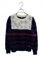 CHANELシャネル）の古着「P70 カシミヤクルーネックニット」｜ネイビー