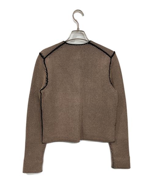 LOUIS VUITTON（ルイ ヴィトン）LOUIS VUITTON (ルイ ヴィトン) ノーカラーウールジャケット ブラウン サイズ:XSの古着・服飾アイテム