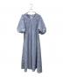 ne quittez pas（ヌキテパ）の古着「Cotton Stripe Wave Flower Foil Print Dress」｜ブルー
