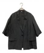 SALON adam et ropeサロンアダムエロペ）の古着「GENTLE SILK ハーフスリーブジャケット」｜ブラック