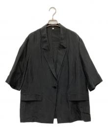 SALON adam et rope（サロンアダムエロペ）の古着「GENTLE SILK ハーフスリーブジャケット」｜ブラック