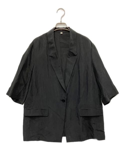SALON adam et rope（サロンアダムエロペ）SALON adam et rope (サロンアダムエロペ) GENTLE SILK ハーフスリーブジャケット ブラック サイズ:FREE 未使用品の古着・服飾アイテム