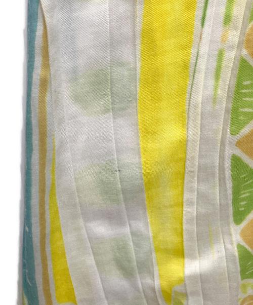 ISSEY MIYAKE（イッセイミヤケ）ISSEY MIYAKE (イッセイミヤケ) ノースリーブストライプシャツワンピース イエロー サイズ:Mの古着・服飾アイテム