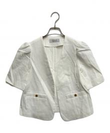 Loulou Willoughby（ルルウィルビー）の古着「ブライトリネン半袖ジャケット」｜ホワイト