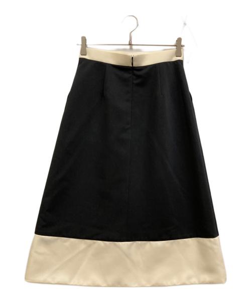 Loulou Willoughby（ルルウィルビー）Loulou Willoughby (ルルウィルビー) バイカラーフレアスカート ブラック サイズ:2 未使用品の古着・服飾アイテム